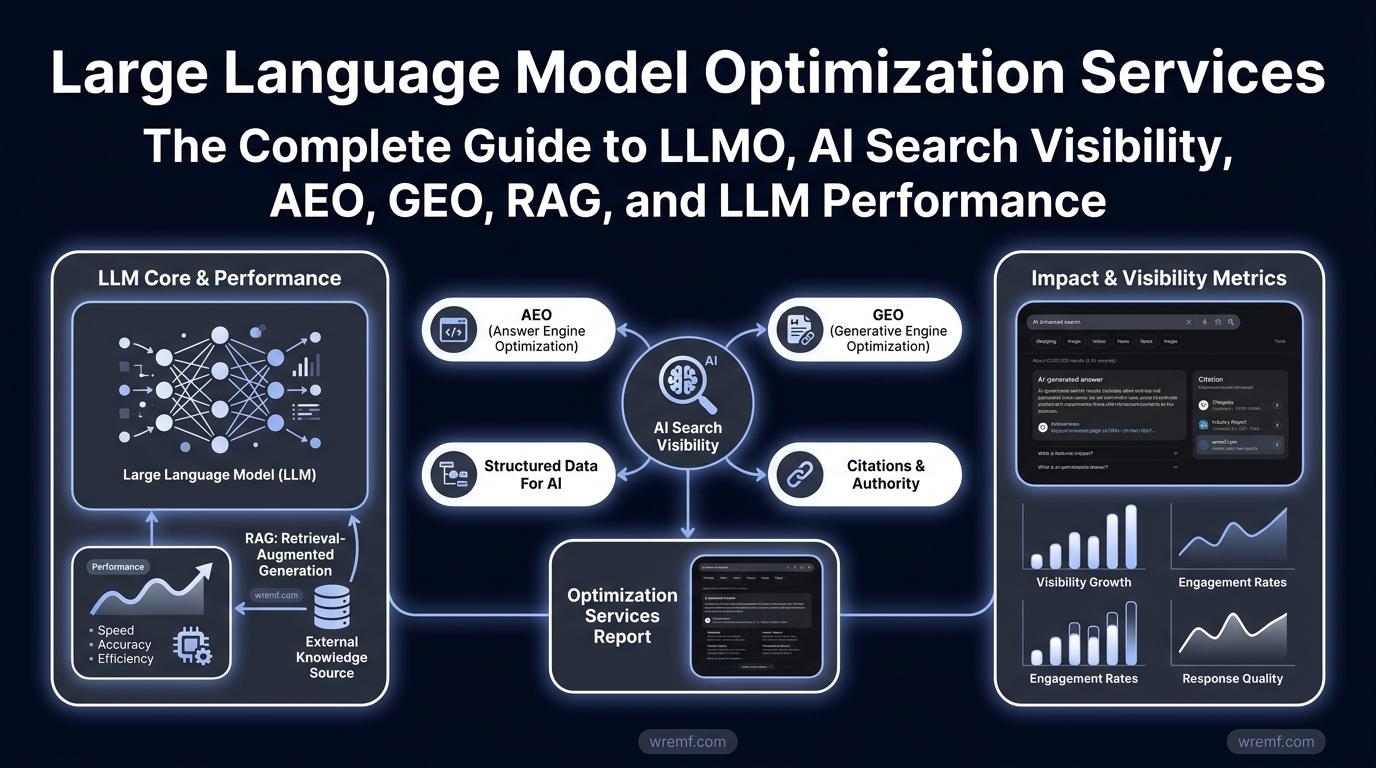 Large Language Model Optimization Services: The Complete Guide to LLMO, AI Search Visibility, AEO, GEO, RAG, and LLM Performance