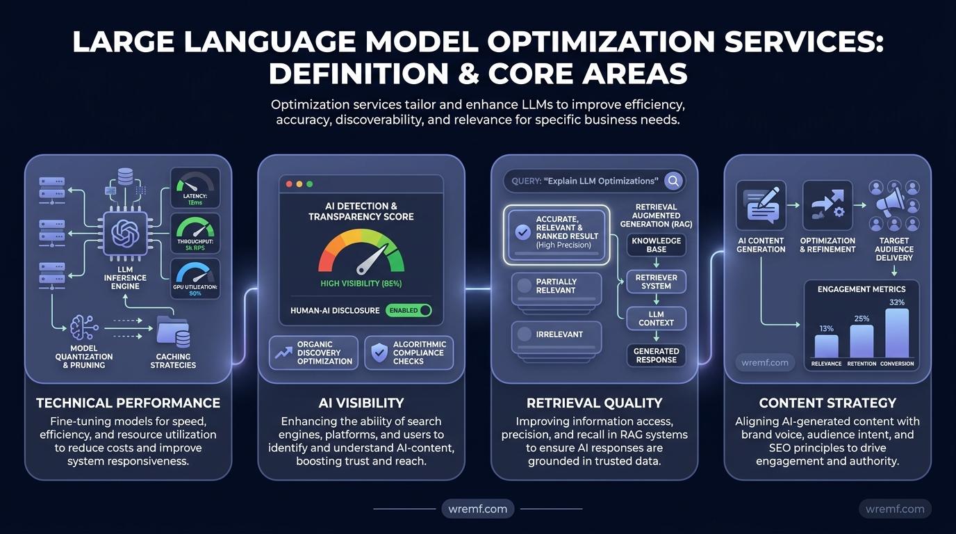 Large Language Model Optimization Services: The Complete Guide to LLMO, AI Search Visibility, AEO, GEO, RAG, and LLM Performance